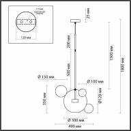 4802/12LA L-VISION ODL21 325 хром/прозрачный Подвес LED 12W 4000K BUBBLES - 4802/12LA L-VISION ODL21 325 хром/прозрачный Подвес LED 12W 4000K BUBBLES