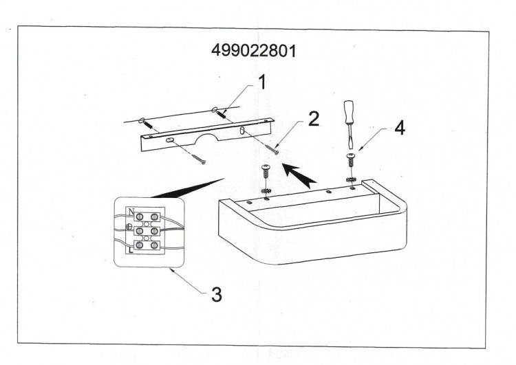 499022801 Барут 1*3W LED 220 V бра
