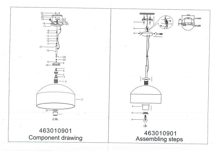 463010901 Клэр 1*60W E27 220 V люстра