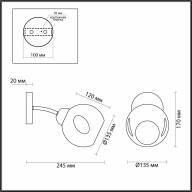 4519/1W COMFI LN21 066 матовое золото, белый Бра E27 40W 220V PAIGE - 4519/1W COMFI LN21 066 матовое золото, белый Бра E27 40W 220V PAIGE