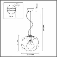 4701/1 PENDANT ODL20 301 хром/серебристый Подвес E27 1*40W PECOLA - 4701/1 PENDANT ODL20 301 хром/серебристый Подвес E27 1*40W PECOLA