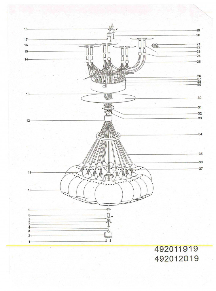 492011919 Котбус 19*3W LED GU10 220 V люстра