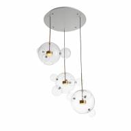 SL1133.203.03 Светильник подвесной ST-Luce Белый,Латунь/Прозрачный LED 3*14W 3000K  (из 4-х коробок) - SL1133.203.03 Светильник подвесной ST-Luce Белый,Латунь/Прозрачный LED 3*14W 3000K  (из 4-х коробок)