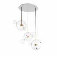 SL1133.203.03 Светильник подвесной ST-Luce Белый,Латунь/Прозрачный LED 3*14W 3000K  (из 4-х коробок) - SL1133.203.03 Светильник подвесной ST-Luce Белый,Латунь/Прозрачный LED 3*14W 3000K  (из 4-х коробок)