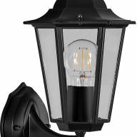 Светильник садово-парковый Feron 6201 шестигранный на стену вверх 100W E27 230V, черный - Светильник садово-парковый Feron 6201 шестигранный на стену вверх 100W E27 230V, черный