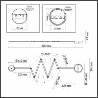 4302/36WL HIGHTECH ODL22 134 черный/металл Настенный светильник IP20 LED 36W 2285Лм 3000K ZIP - 4302/36WL HIGHTECH ODL22 134 черный/металл Настенный светильник IP20 LED 36W 2285Лм 3000K ZIP