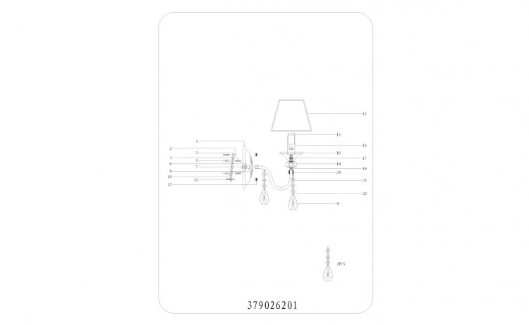 379026201 Федерика02 1*60W E14 220 V бра