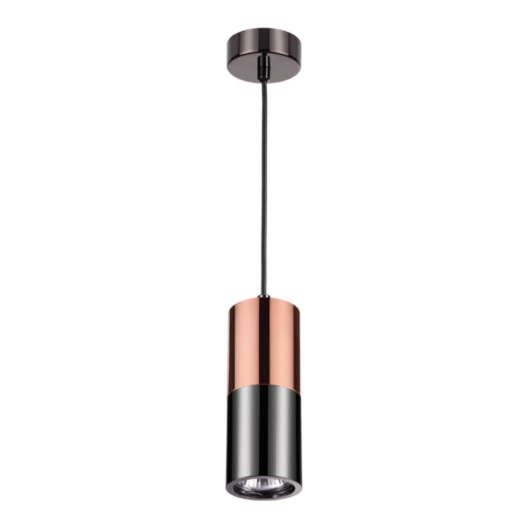 3583/1 HIGHTECH ODL19 221 черный с медью/металл Подвесной светильник GU10 1*50W D63хH1200 DUETTA