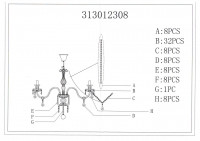 313012308 Барселона 8*60W E14 220 V люстра