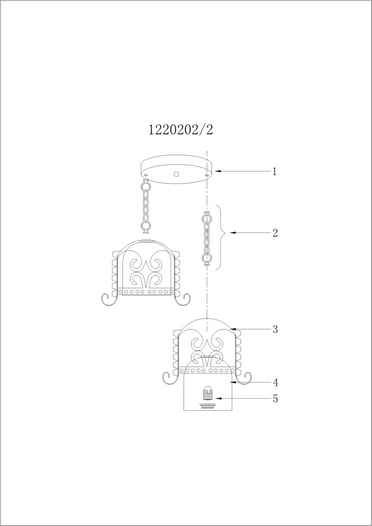 1220202 Самурай крашеный 2*60W Е27 220 V люстра