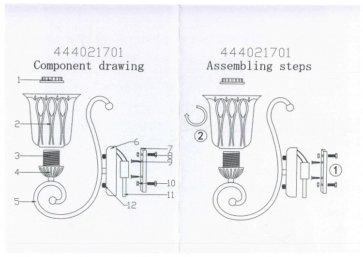 444021701 Вирджиния 1*60W E27 220 V бра