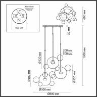 4640/36LA L-VISION (В 3-Х КОРОБКАХ) ODL21 331 золотой/прозрачный Люстра LED 36W 4000K BUBBLES - 4640/36LA L-VISION (В 3-Х КОРОБКАХ) ODL21 331 золотой/прозрачный Люстра LED 36W 4000K BUBBLES