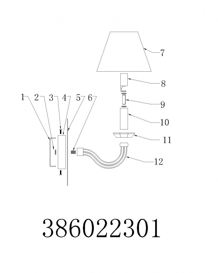 386022301 Палермо 1*40W E14 220 V бра