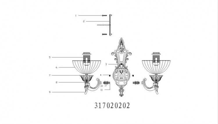 317020202 Афродита 2*60W Е27 220 V бра