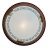 260 GL-WOOD SN 109 Светильник стекло/белое/темный орех E27 2*100Вт D460 GRECA WOOD