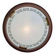 260 GL-WOOD SN 109 Светильник стекло/белое/темный орех E27 2*100Вт D460 GRECA WOOD - 260 GL-WOOD SN 109 Светильник стекло/белое/темный орех E27 2*100Вт D460 GRECA WOOD