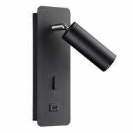 4301/3WL HIGHTECH ODL22 275 черный/металл Настенный светильник IP20 c USB зарядкой c выкл. LED 3W 233Лм 3000K BILL - 4301/3WL HIGHTECH ODL22 275 черный/металл Настенный светильник IP20 c USB зарядкой c выкл. LED 3W 233Лм 3000K BILL