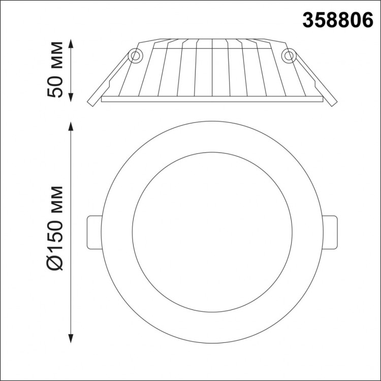 358806 SPOT NT21 274 белый Светильник встраиваемый светодиодный IP20 LED 12W 960Лм 3000K 100-240V GESSO