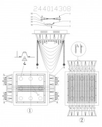 244014308 Каскад хром 8*50W GU10 12 V люстра