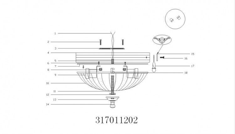 317011202 Афродита 2*60W Е27 220 V люстра