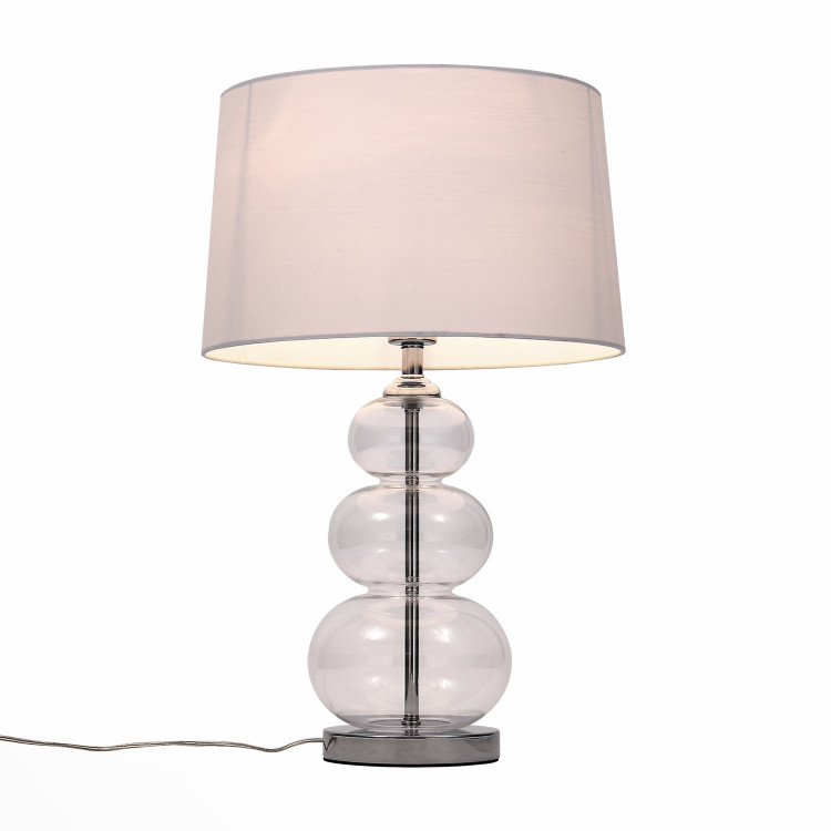 SL970.104.01 Прикроватная лампа ST-Luce Хром, Прозрачное стекло/Белый E27 1*60W (из 2-х коробок)