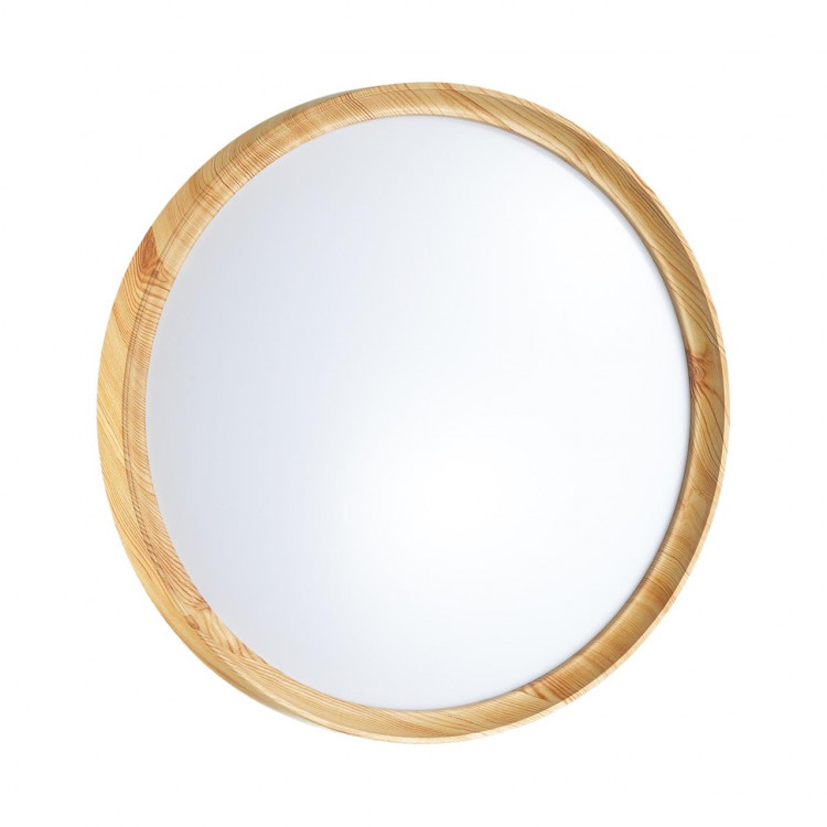 3019/DL TAN SN 063 Светильник пластик/белый/под дерево LED 48Вт 3000-6500 D390 IP43 пульт ДУ/ LampSmart WOODI