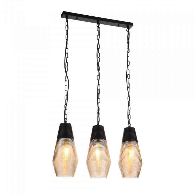 SL388.413.03 Светильник подвесной ST-Luce Черный/Черный, Янтарный E27 3*60W