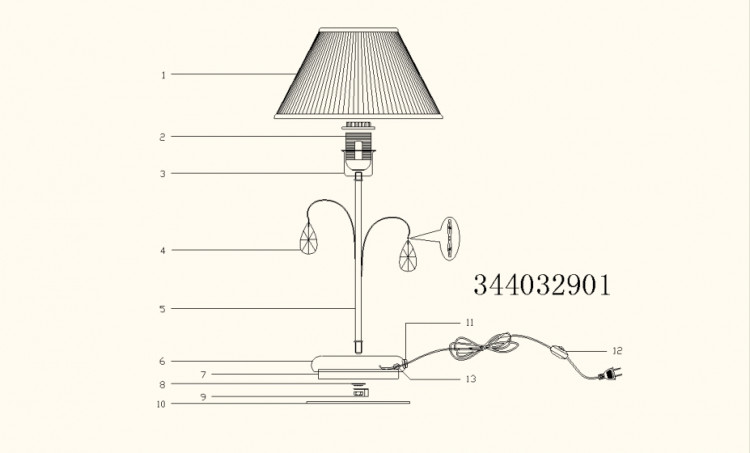 344032901 Федерика 1*60W Е27 220 V наст. лампа