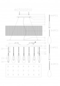 465010210 Жаклин 10*20W G4 220 V люстра