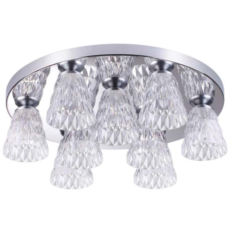 3621/54CL LEDIO LN18 30 хром Люстра потолочная LED 4000K 4320Лм 9*6W 220V GERANA