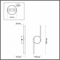 4309/8WL HIGHTECH ODL22 177 черный Настенный светильник IP20 LED 8W 480Лм 3000K SUPREMA - 4309/8WL HIGHTECH ODL22 177 черный Настенный светильник IP20 LED 8W 480Лм 3000K SUPREMA
