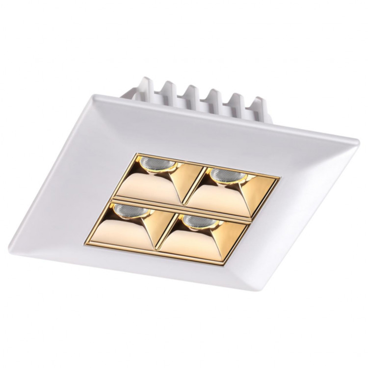 357834 SPOT NT18 114 белый/золото Встраиваемый светильник IP33 LED 3000К 10W 110-265V ANTEY