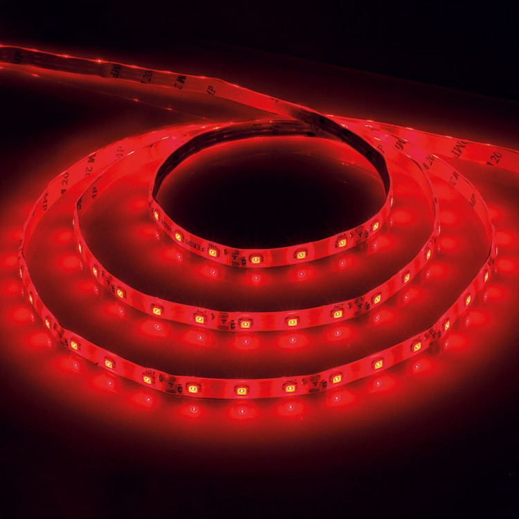 Cветодиодная LED лента Feron LS603, 60SMD(2835)/м 4.8Вт/м  5м IP20 12V красный