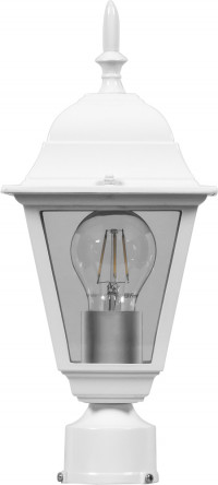 Светильник садово-парковый Feron 4103 четырехгранный на столб 60W E27 230V, белый