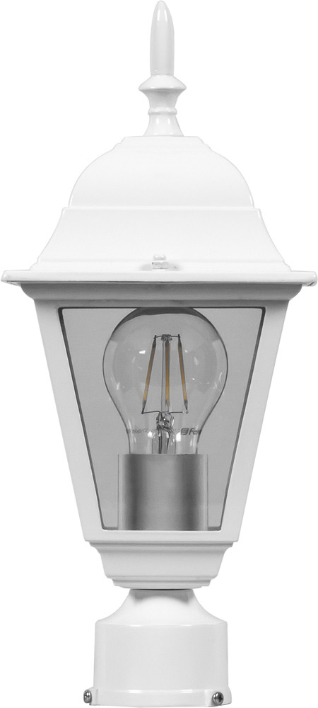 Светильник садово-парковый Feron 4103 четырехгранный на столб 60W E27 230V, белый