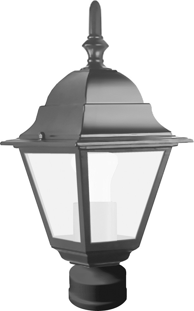 Светильник садово-парковый Feron 4103 четырехгранный на столб 60W E27 230V, черный