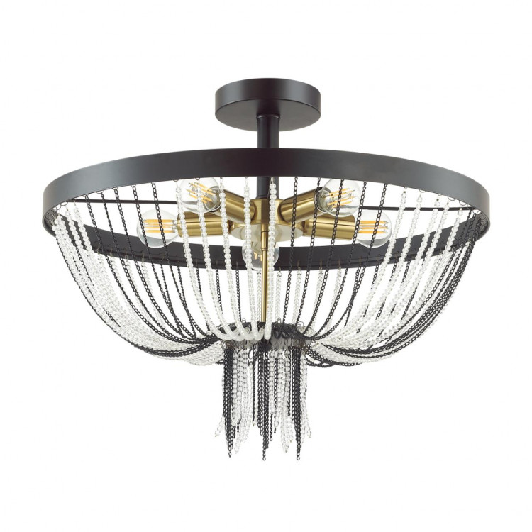 4560/5C LOFTI LN21 162 черный, латунь Люстра потолочная E14 5*40W 220V ELVIS