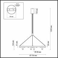 3918/63L L-VISION ODL20 150 черный/золотистый/металл Подвесной светильник LED 63W 4000K BEVEREN - 3918/63L L-VISION ODL20 150 черный/золотистый/металл Подвесной светильник LED 63W 4000K BEVEREN