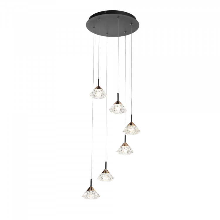 SL1601.423.06 Светильник подвесной ST-Luce Черный/Прозрачный LED 6*6W