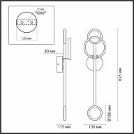 4321/16WL MIDCENT ODL22 169 металл/черный с бронзой Настенный светильник IP20 LED 16W 555Лм 3000K DENZEL - 4321/16WL MIDCENT ODL22 169 металл/черный с бронзой Настенный светильник IP20 LED 16W 555Лм 3000K DENZEL