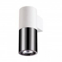 3834/1W HIGHTECH ODL19 161 белый с черным/металл Настенный светильник GU10 1*50W D91хH180 DUETTA