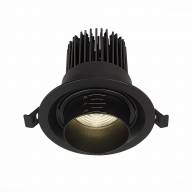 ST701.448.12 Св-к встр. Zoom Черный LED 1*12W 4000K 960Lm Ra90 15°-60° IP20 D115xH95 170-240V - ST701.448.12 Св-к встр. Zoom Черный LED 1*12W 4000K 960Lm Ra90 15°-60° IP20 D115xH95 170-240V
