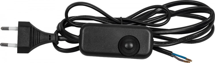 Сетевой шнур с диммером 230V 1,5+0,5м, черный, DM103-200W